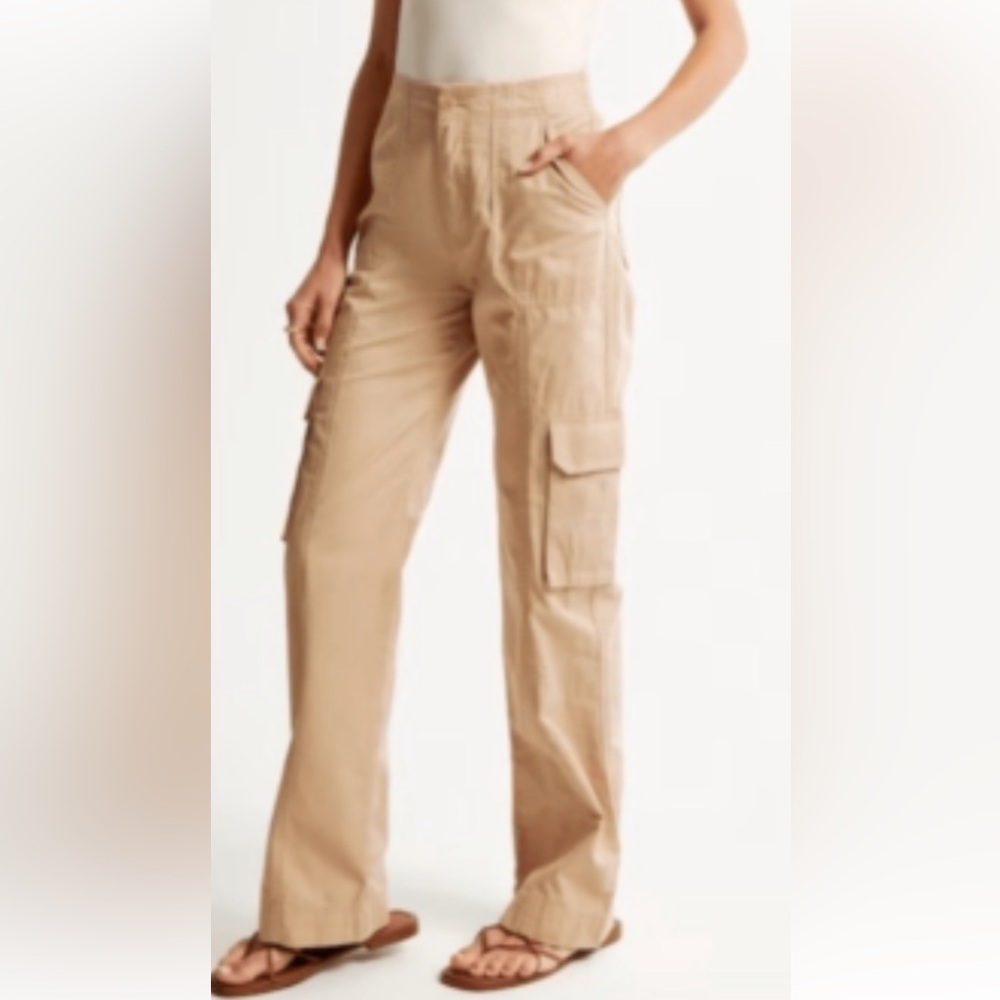 Abercrombie & Fitch Light Brown Cargo Pants 100% Cotton- Sz 27/4R